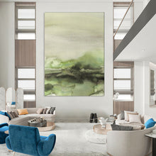 Load image into Gallery viewer, Green - Hued Watercolor Abstract Landscape, Suited for Nature - Lover’s Study &amp; Fresh Kitchen LargeART1965
