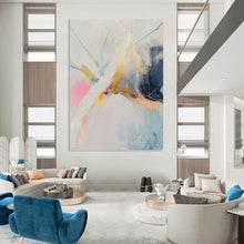 Load image into Gallery viewer, “Colorful Abstract with Gold Accents” Abstract Painting on Canvas, Modern Decor Highlight DKH995
