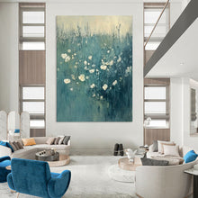 Load image into Gallery viewer, Blue - Toned Floral Abstract Painting, Ideal for Serene Bedroom &amp; Cozy Reading Nook LargeART1933
