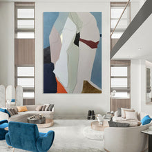 Load image into Gallery viewer, “Green - White Flowing Forms” Abstract Painting on Canvas, Nature - Inspired Bathroom Decor DKH1053
