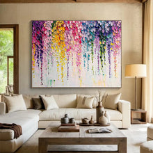 Load image into Gallery viewer, Colorful Dots “Rainbow Cascade” Painting on Canvas, Playful Abstract Art DKH905
