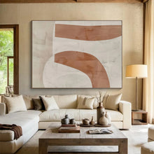 Load image into Gallery viewer, Abstract Painting on Canvas: Beige - and - Brown Curved Forms - “Warm Flow” DKH588

