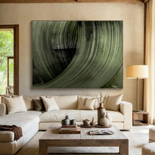 Load image into Gallery viewer, Swirling Dark Green Abstract Forms Abstract acrylic painting DLZ123

