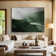 Load image into Gallery viewer, Green and Gray with Yellow Line Acrylic Art - Suited for Contemporary Bedroom &amp; Thoughtful Study LargeART0649
