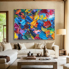 Load image into Gallery viewer, Vibrant Color Palette Knife Art - Perfect for Creative Studio &amp; Lively Restaurant LargeART0685
