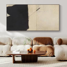 Load image into Gallery viewer, Minimalist Beige - Black Abstract 2 Canvas Painting, Suited for Modern Studio &amp; Art - Inspired Bedroom LargeART1166
