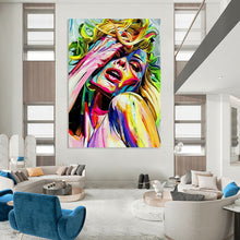 Load image into Gallery viewer, “Colorful Abstract Woman” - Pop - Art Inspired Portrait on Canvas DKH1638
