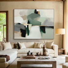 Load image into Gallery viewer, Large Green and Neutral Abstract - Ideal for Bohemian Home Office &amp; Nature - Inspired Café LargeART0760

