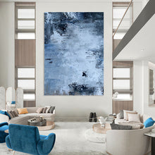 Load image into Gallery viewer, Blue and Gray Abstract Stream – Textured Acrylic Landscape DTP251
