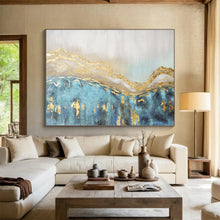 Load image into Gallery viewer, Abstract Landscape Painting on Canvas - “Golden Peaks” DKH733
