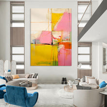 Load image into Gallery viewer, Vibrant Geometric Abstract Painting, Perfect for Creative Studio &amp; Eclectic Lounge LargeART1835
