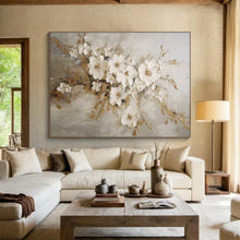 Load image into Gallery viewer, 3D - Textured Floral Abstract Painting for Luxury Bedroom &amp; Elegant Event Space DKH250
