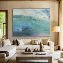 Load image into Gallery viewer, Turquoise Abstract Sea Painting On Canvas DKH417
