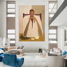 Load image into Gallery viewer, Earth - Toned Figurative Abstract Painting, Ideal for Bohemian Living Room &amp; Intimate Dining Area LargeART1936
