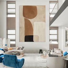 Load image into Gallery viewer, “Neutral Geometric Abstraction” - Minimalist Abstract Art on Canvas DKH1494
