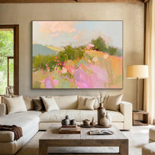 Load image into Gallery viewer, Pastel Landscape Abstract Painting for Country Cottage &amp; Nature - Inspired Bedroom DKH208

