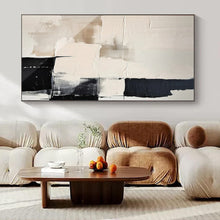 Load image into Gallery viewer, Hand - painted Substantial Beige - Black Geometric Abstract Acrylic Art for Modern Offices LargeART0130
