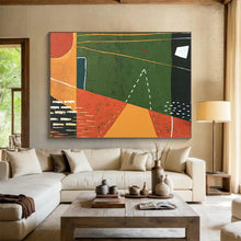 Load image into Gallery viewer, Hand - painted Massive Color - Blocked Geometric Abstract with Green Acrylic Art for Nature - Inspired Studios LargeART1808
