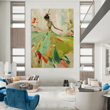 Load image into Gallery viewer, Abstract Expressionist Figure Art, Color - Blocked Dynamic Painting for Energetic Living Room &amp; Dance Studio LargeART2238
