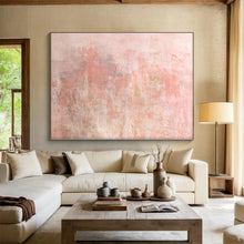 Load image into Gallery viewer, Hand - painted Substantial Soft Pink and Beige Abstract Acrylic Art for Serene Bedrooms LargeART0016
