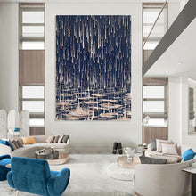 Load image into Gallery viewer, “Rainy Night Abstract” - Blue, Grey, White Abstract Art on Canvas DKH1325
