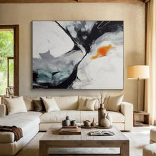 Load image into Gallery viewer, Monochrome with Orange Accent Acrylic Art - Perfect for Modern Minimalist Living Room &amp; Creative Office LargeART0571
