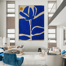 Load image into Gallery viewer, Blue &amp; Orange Floral Abstract Painting, Ideal for Modern Living Room &amp; Minimalist Office LargeART1834
