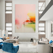 Load image into Gallery viewer, “Pink - Orange Abstract Drip Painting” Abstract Painting on Canvas, Vibrant Wall Art DKH991
