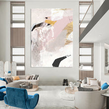 Load image into Gallery viewer, Pink - Gold Urban Elegance – Pinks, Grays, Golds, Blacks in Abstraction DTP188
