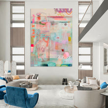 Load image into Gallery viewer, Pastel Abstract Collage Painting, Suited for Light - Filled Bedroom &amp; Creative Studio LargeART1815
