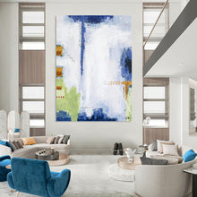 Load image into Gallery viewer, Blue &amp; Green Abstract with Details - Ideal for Nature - Inspired Home Office &amp; Modern Lounge LargeART2391
