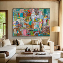 Load image into Gallery viewer, Hand - painted Intricate Colorful Abstract Acrylic Art for Eclectic Home Offices LargeART1678
