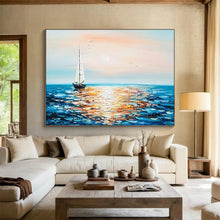 Load image into Gallery viewer, Sunrise Sail: Gentle Dawn - Themed Abstract Large - Scale Hand - painted Abstract Acrylic Art DLZ188
