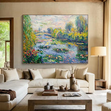 Load image into Gallery viewer, Impressionist Water Garden Large - Scale Hand - painted Abstract Acrylic Art DLZ197
