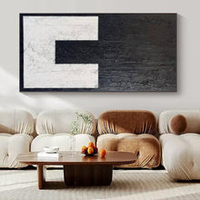 Load image into Gallery viewer, Black &amp; White Minimalist Form Acrylic Art, Great for Scandinavian - Style Home &amp; Serene Meditation Space LargeART1077
