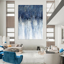 Load image into Gallery viewer, “Blue Dripping Abstract” - Expressive Abstract Art on Canvas DKH1537
