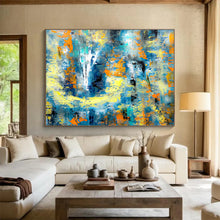 Load image into Gallery viewer, “Bold Blue Energy” Abstract Expressionist Painting on Canvas, Dynamic Color Art DKH924
