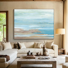 Load image into Gallery viewer, Soft Blue - Green Coastal Abstract Painting On Canvas DKH421
