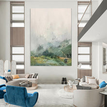 Load image into Gallery viewer, Gray &amp; Green Abstract Landscape Art, Perfect for Serene Office &amp; Nature - Themed Bedroom LargeART2110
