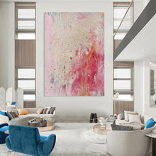 Load image into Gallery viewer, Pink - Hued Abstract Painting, Perfect for Romantic Bedroom &amp; Feminine Boutique LargeART2283
