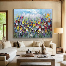 Load image into Gallery viewer, Hand - painted Large - scale Colorful Flower Field Acrylic Art for Cheerful Living Rooms LargeART1795
