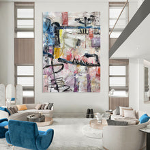 Load image into Gallery viewer, “Colorful Urban Abstract Collage” - Multicolor Abstract Art on Canvas DKH1268

