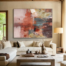 Load image into Gallery viewer, Warm Abstract with Red and Gold Acrylic Art - Suited for Cozy Living Room &amp; Rustic - style Restaurant LargeART0583
