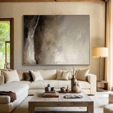 Load image into Gallery viewer, Gray - Brown Textured Abstract Acrylic Art - Great for Contemporary Art Space &amp; Modern Bedroom LargeART0550
