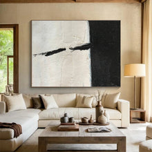 Load image into Gallery viewer, Textured Black - and - White Abstract Art for Minimalist Hallway &amp; Contemporary Gallery DKH177

