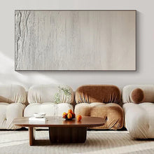 Load image into Gallery viewer, Hand - painted Large - scale Light Gray Textured Abstract Acrylic Art for Minimalist Hallways LargeART0124
