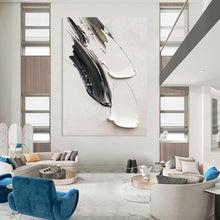Load image into Gallery viewer, “Grey and White Impasto Strokes” - Textured Minimalist Art on Canvas DKH1669

