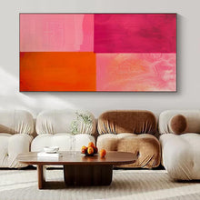Load image into Gallery viewer, Pink &amp; Orange Color Block Abstract, Ideal for Vibrant Bedroom &amp; Creative Studio LargeART1479
