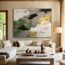 Load image into Gallery viewer, Gold - Green Abstract Acrylic for Office Lobby &amp; Art Gallery LargeART0815
