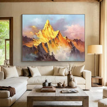 Load image into Gallery viewer, Sunset Mountain Glow - Dramatic Living Room Art LargeART1557
